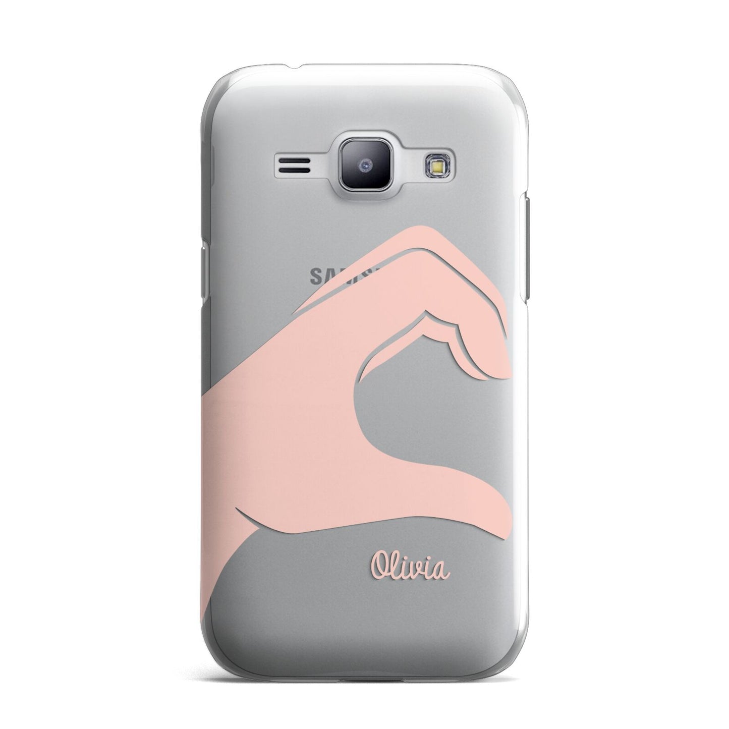 Left Hand in Half Heart with Name Samsung Galaxy J1 2015 Case