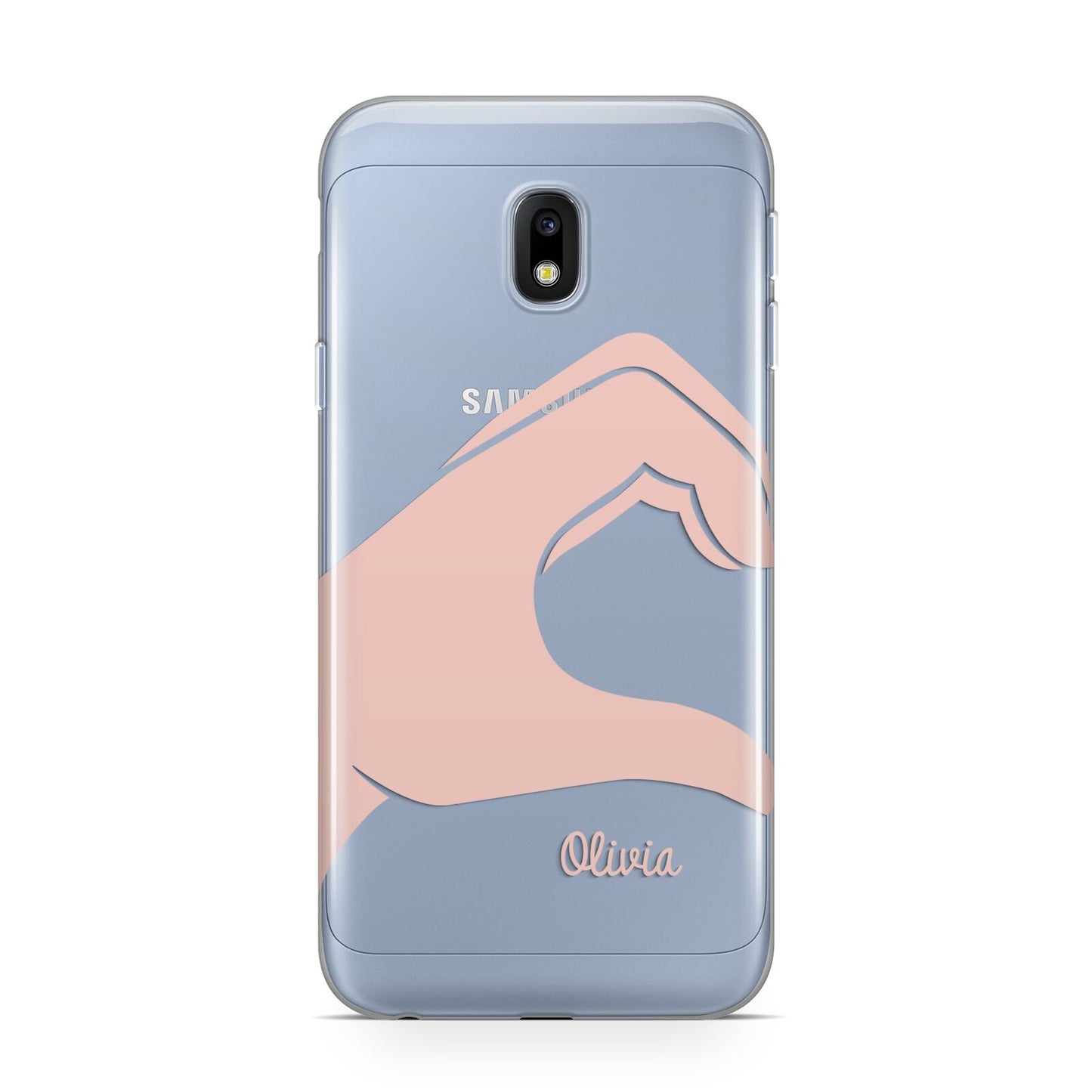 Left Hand in Half Heart with Name Samsung Galaxy J3 2017 Case