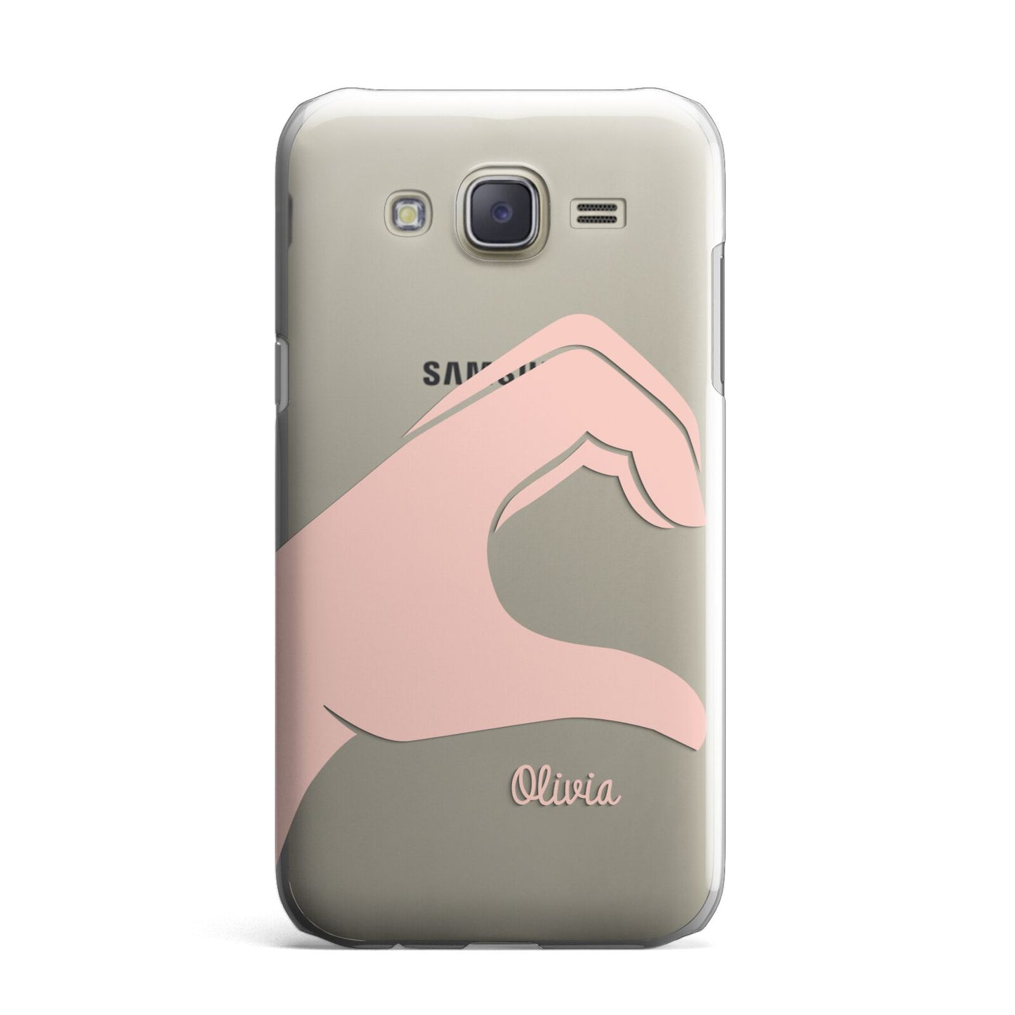 Left Hand in Half Heart with Name Samsung Galaxy J7 Case