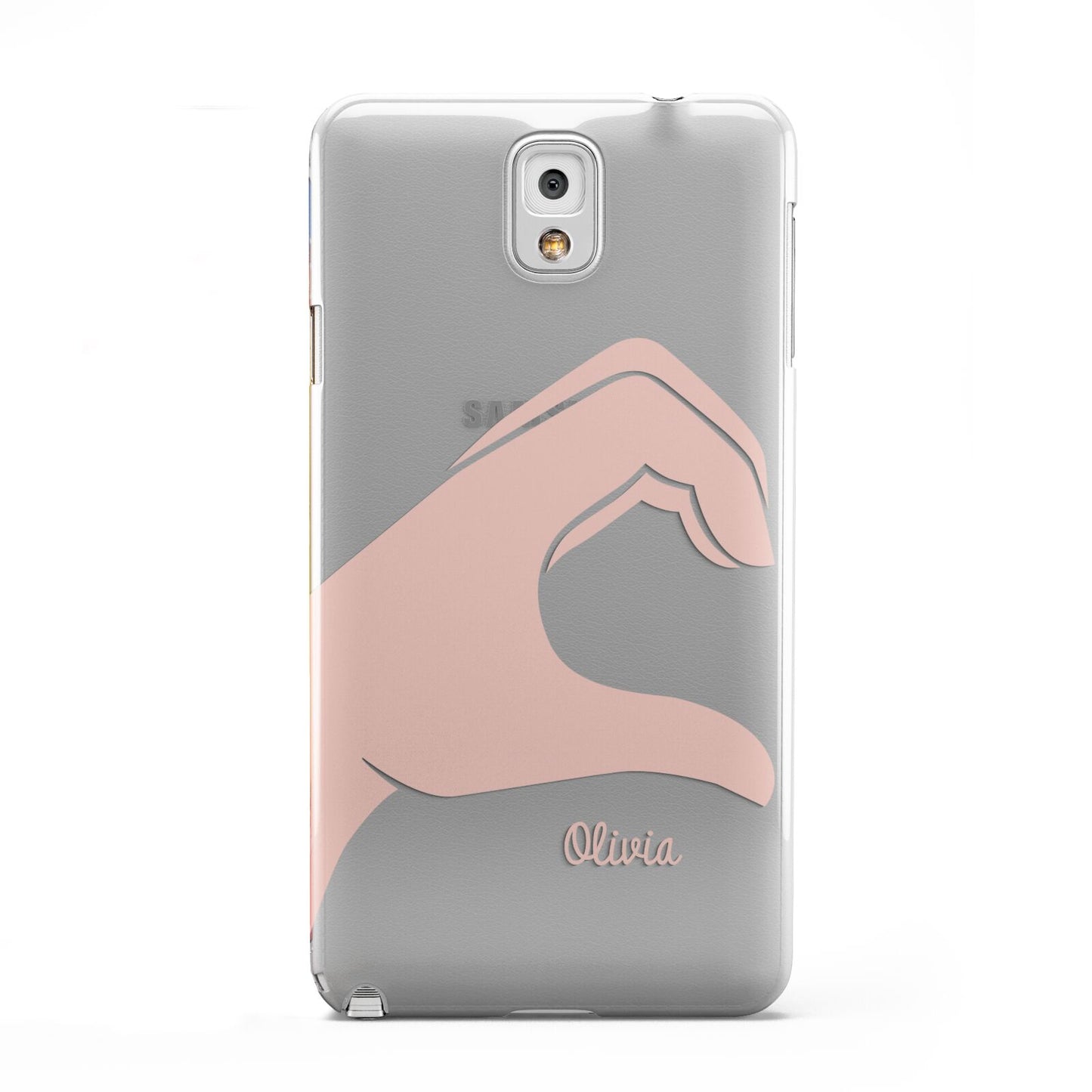 Left Hand in Half Heart with Name Samsung Galaxy Note 3 Case