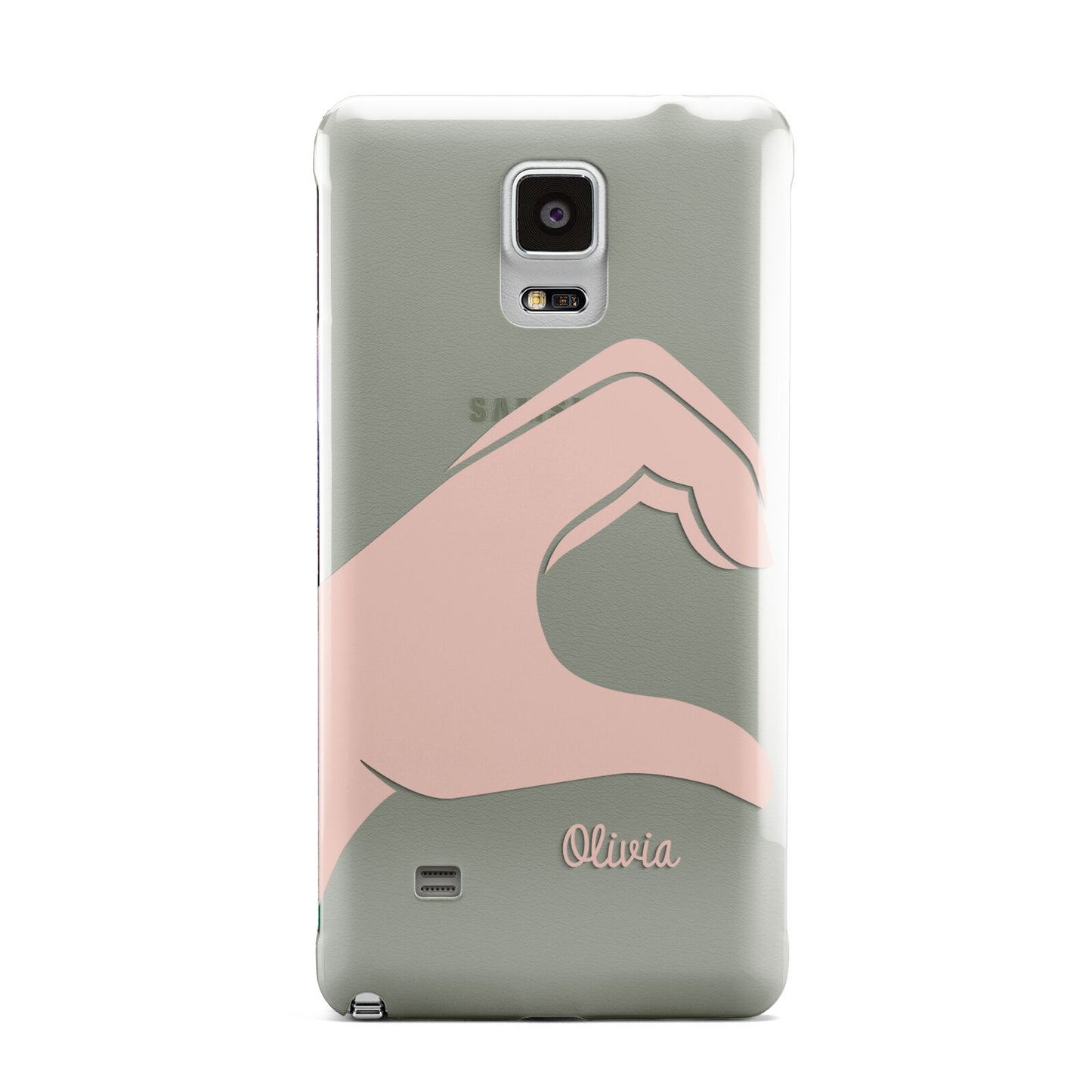 Left Hand in Half Heart with Name Samsung Galaxy Note 4 Case