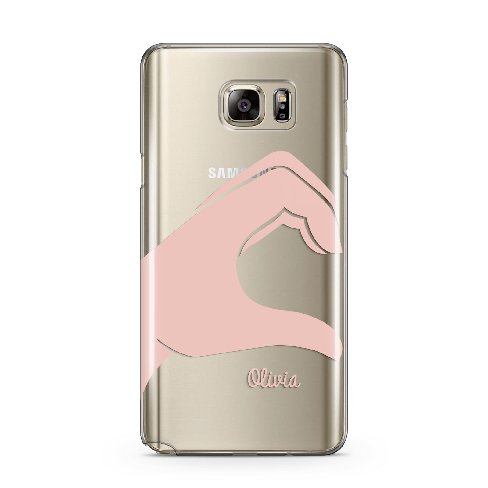 Left Hand in Half Heart with Name Samsung Galaxy Note 5 Case