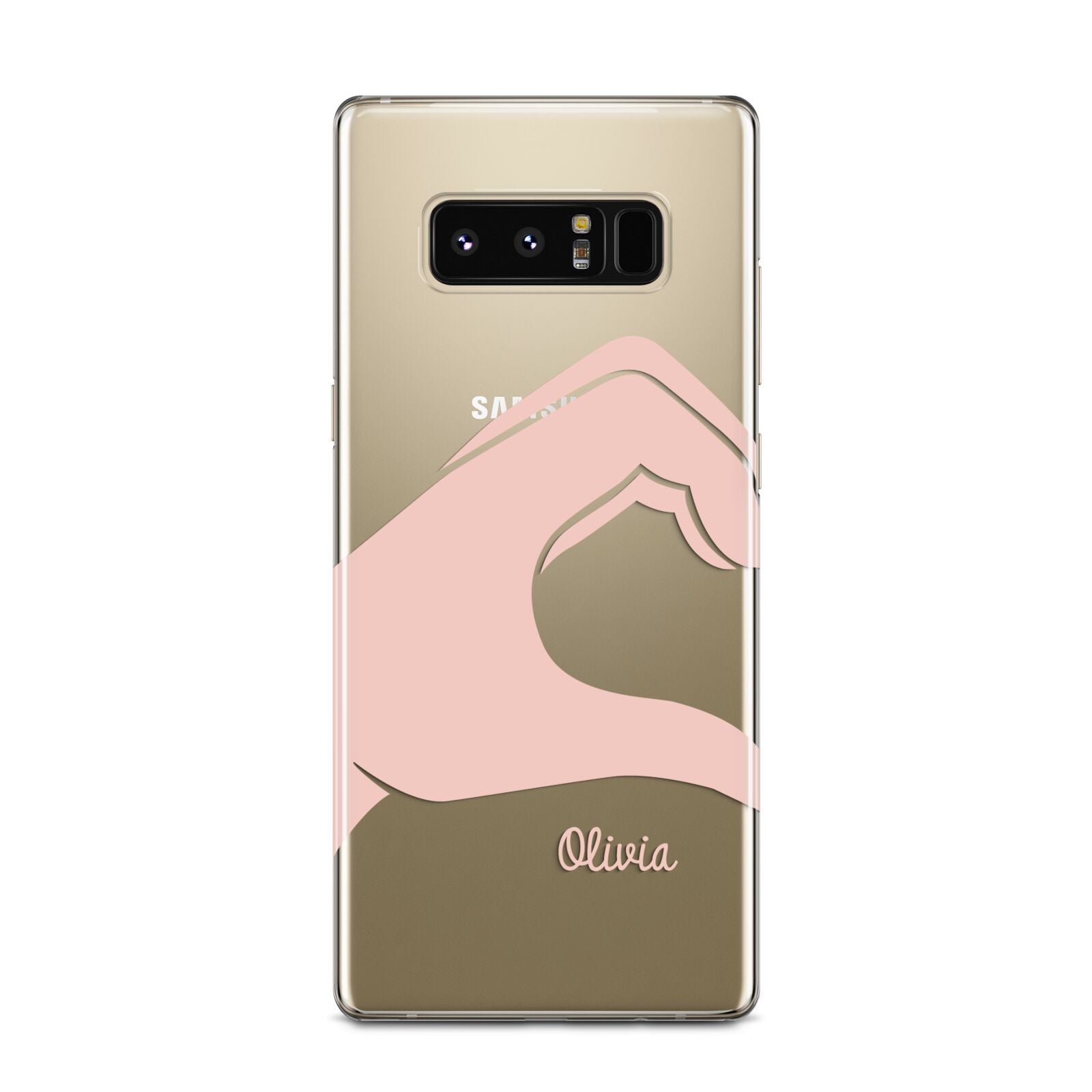 Left Hand in Half Heart with Name Samsung Galaxy Note 8 Case