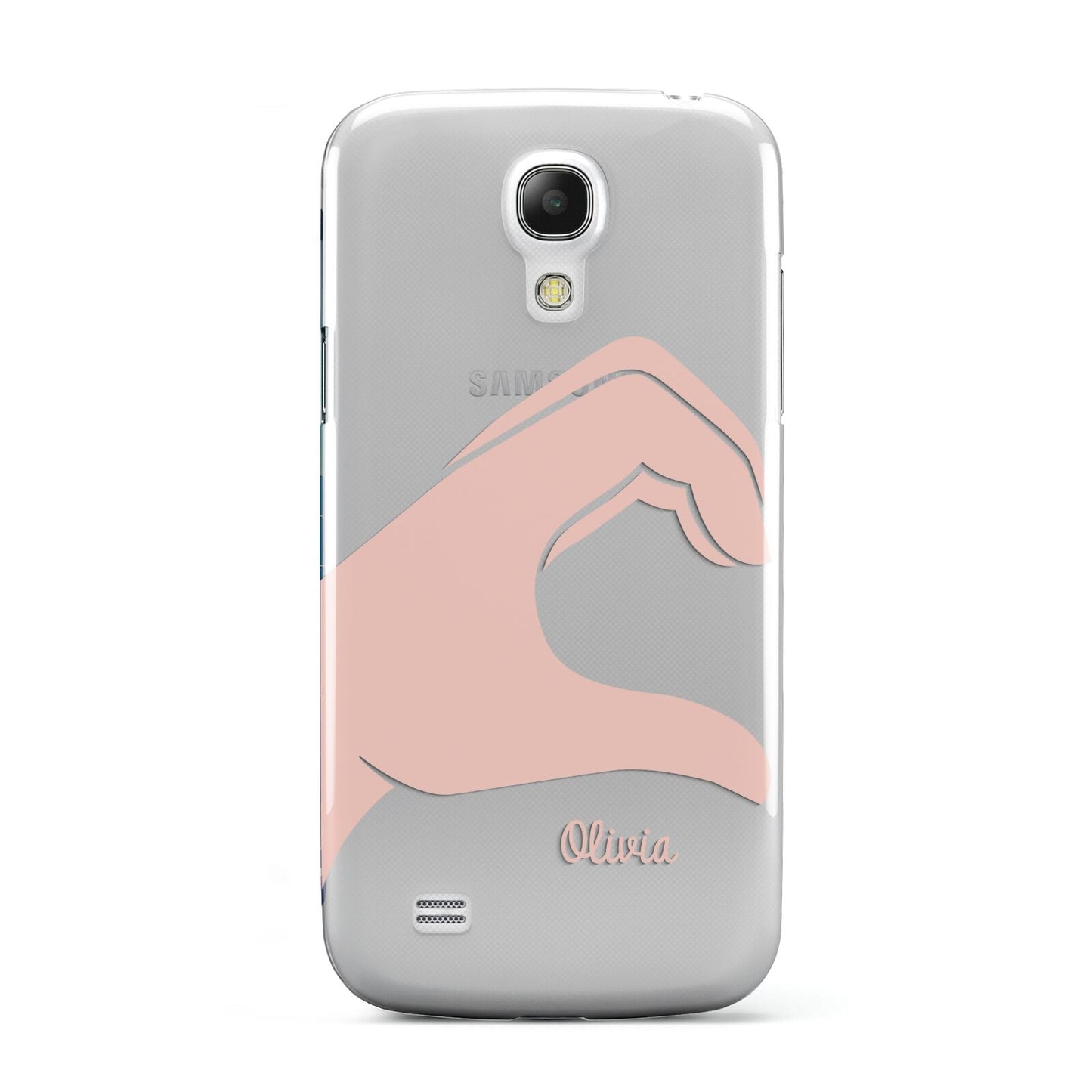 Left Hand in Half Heart with Name Samsung Galaxy S4 Mini Case