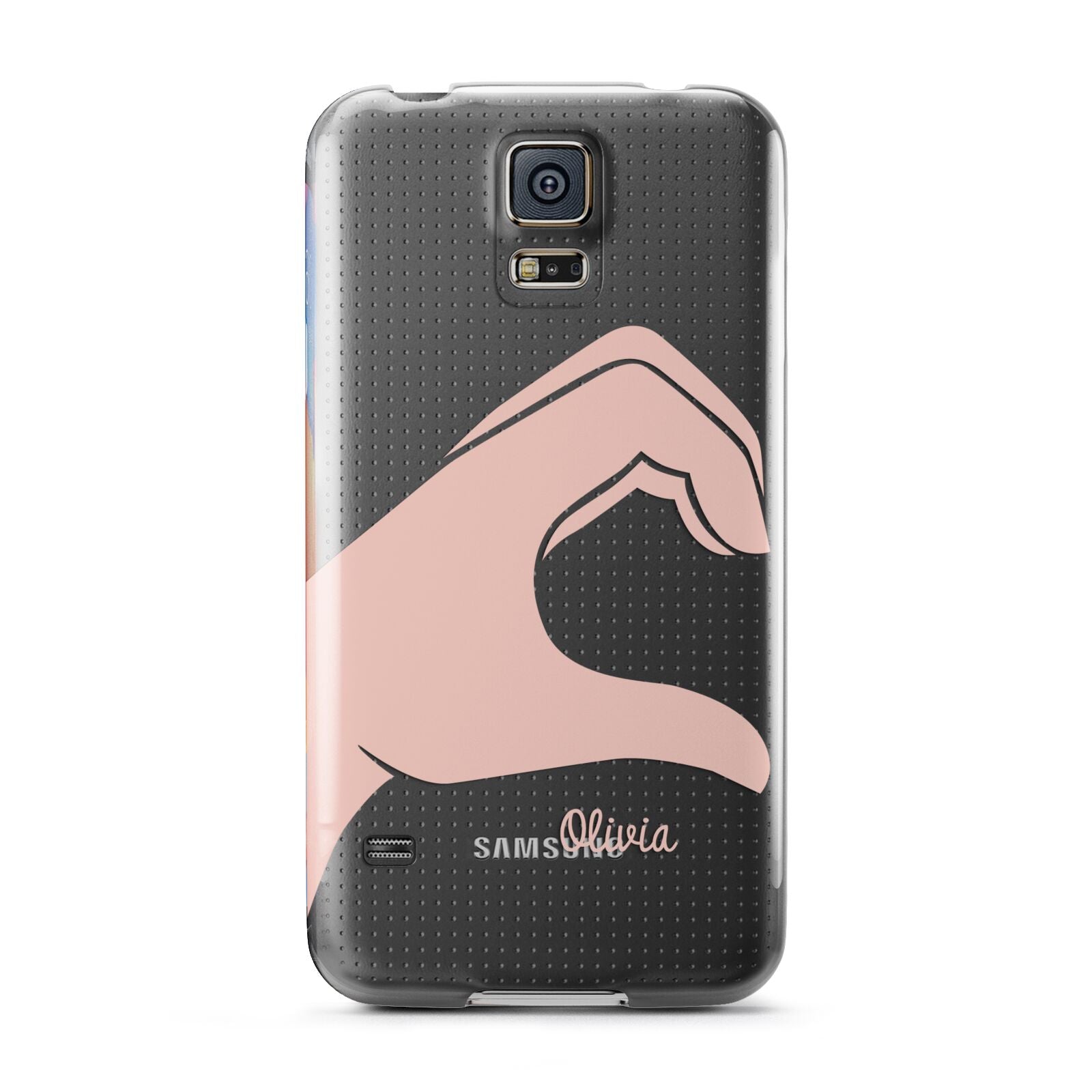 Left Hand in Half Heart with Name Samsung Galaxy S5 Case