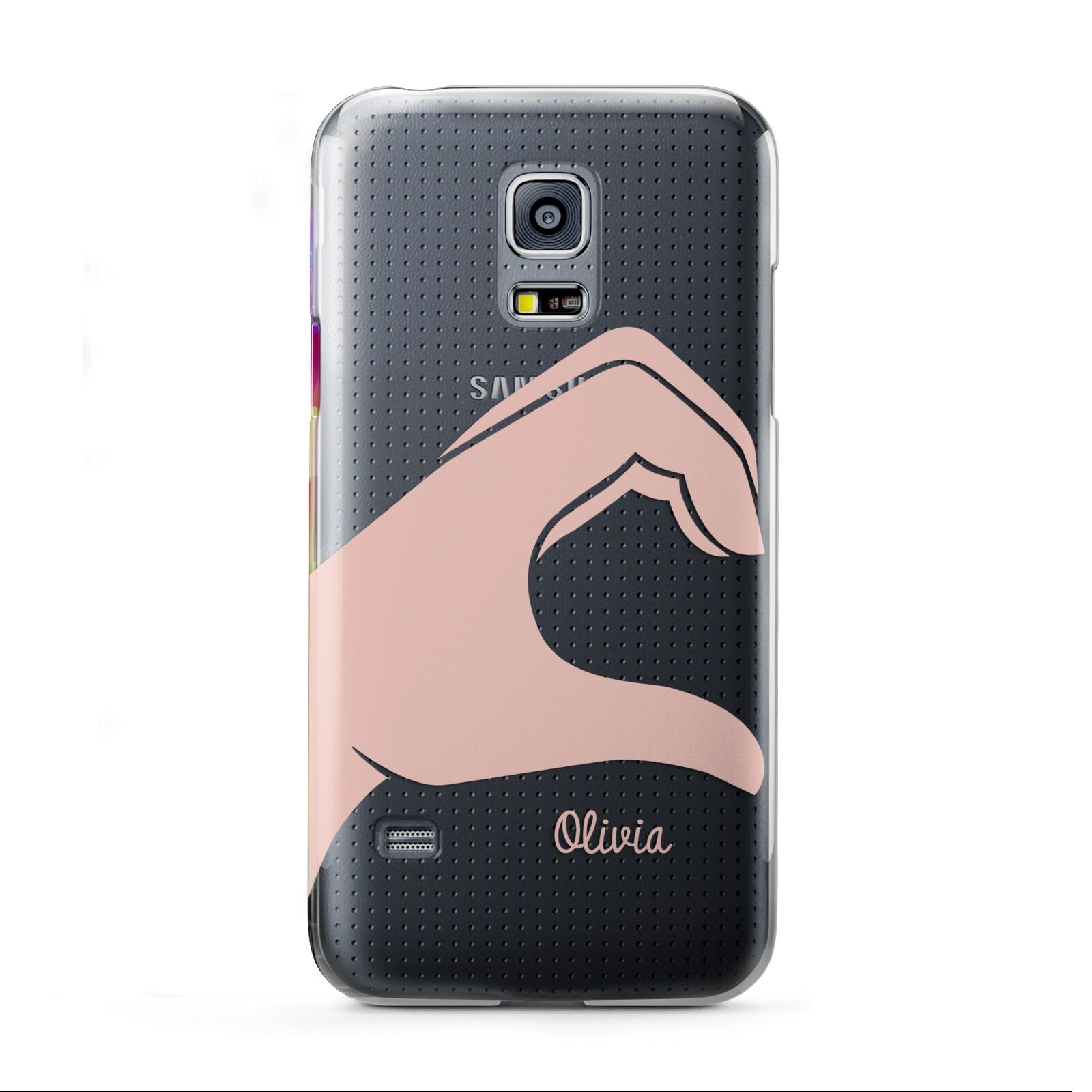 Left Hand in Half Heart with Name Samsung Galaxy S5 Mini Case