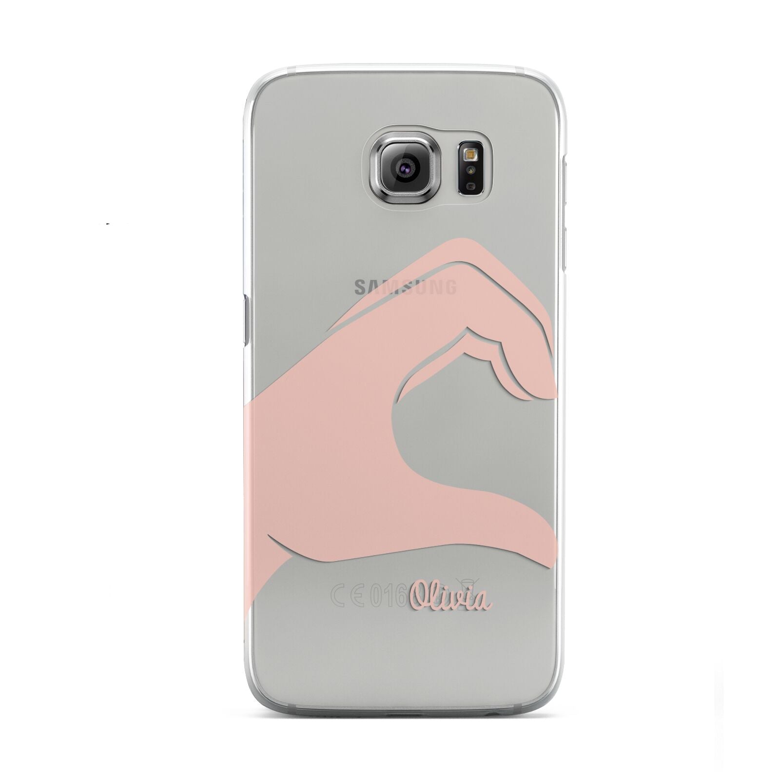 Left Hand in Half Heart with Name Samsung Galaxy S6 Case
