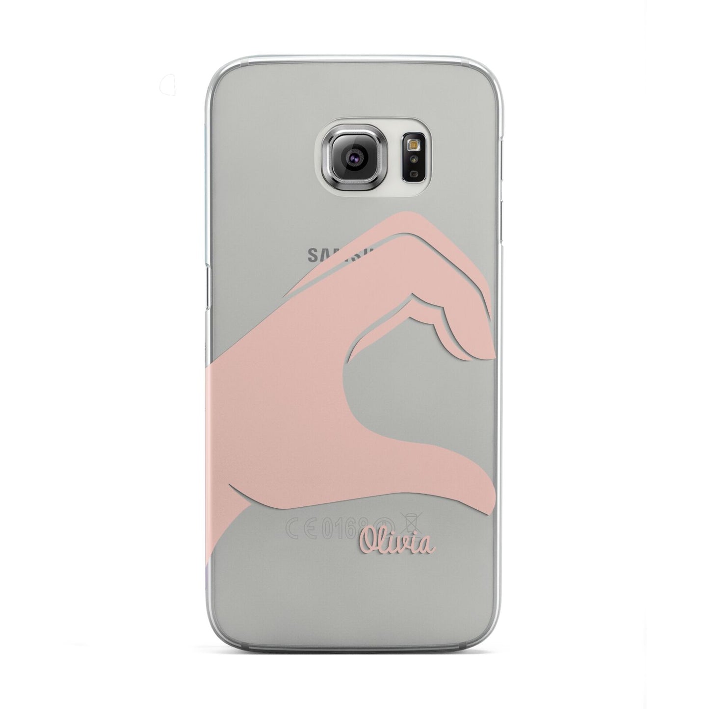 Left Hand in Half Heart with Name Samsung Galaxy S6 Edge Case