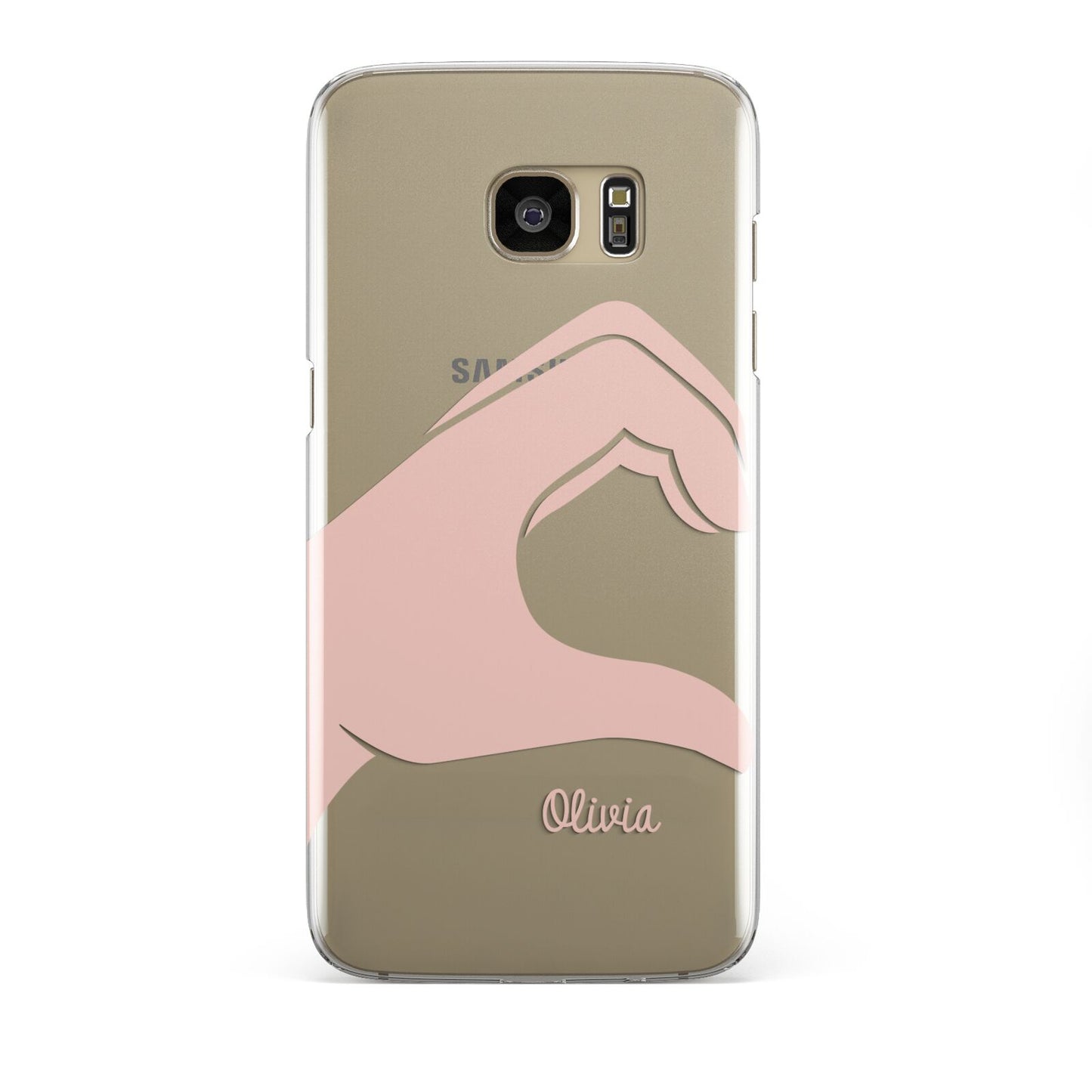 Left Hand in Half Heart with Name Samsung Galaxy S7 Edge Case