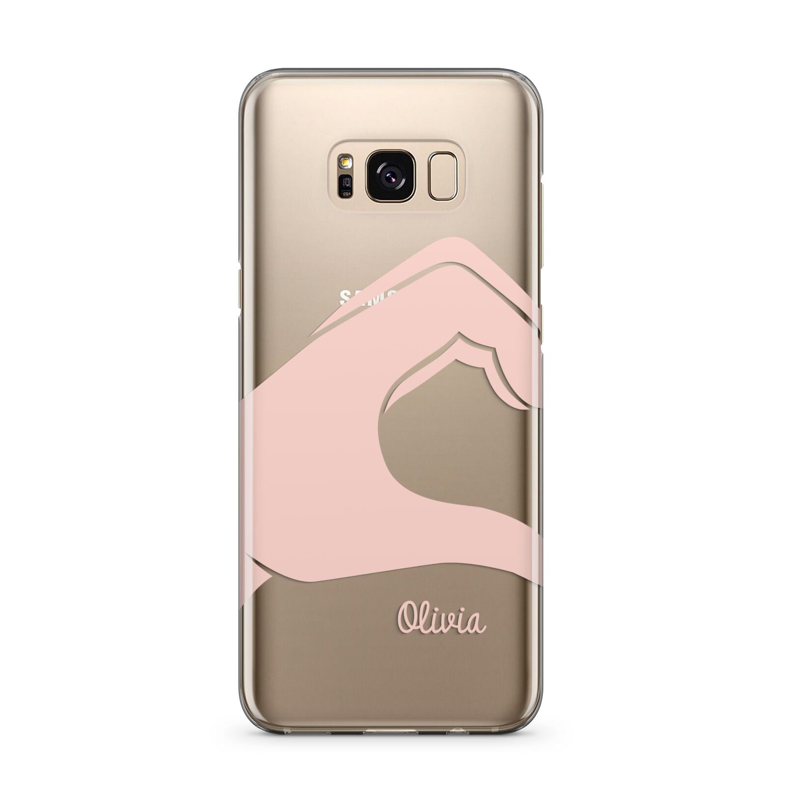 Left Hand in Half Heart with Name Samsung Galaxy S8 Plus Case
