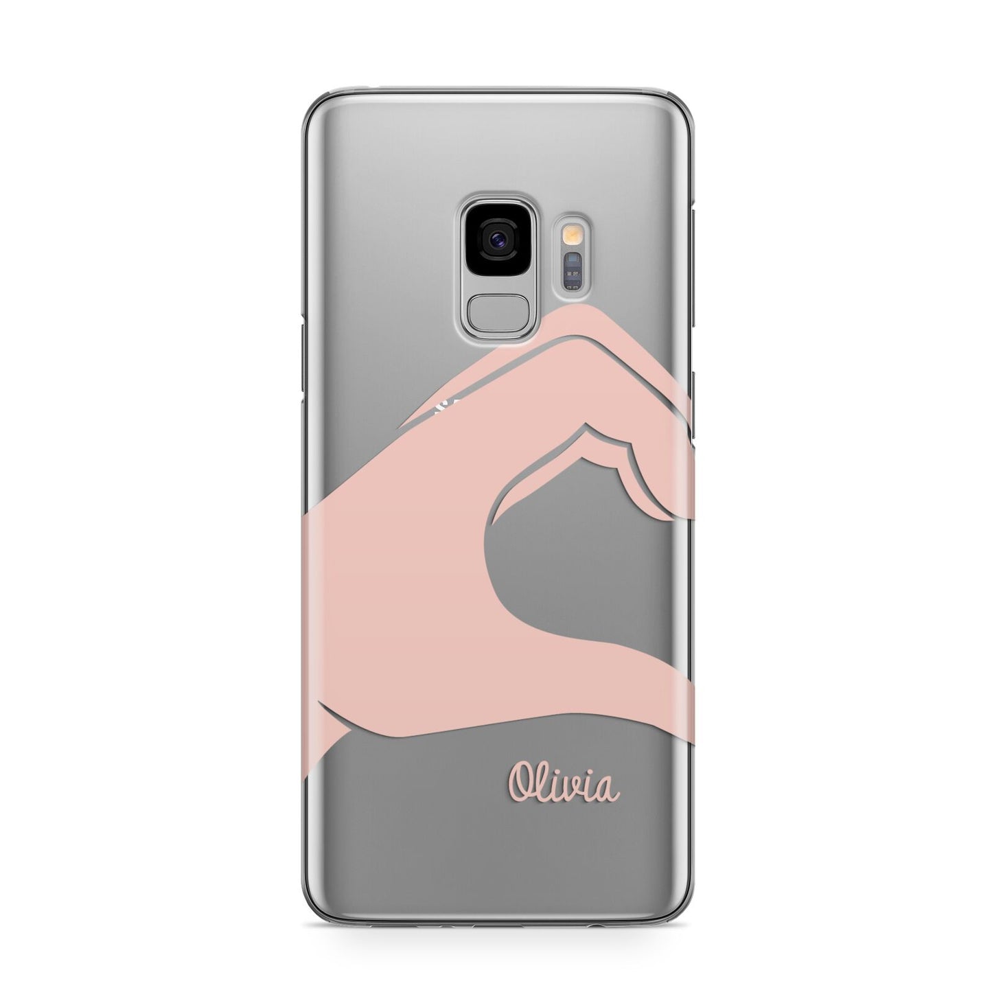Left Hand in Half Heart with Name Samsung Galaxy S9 Case