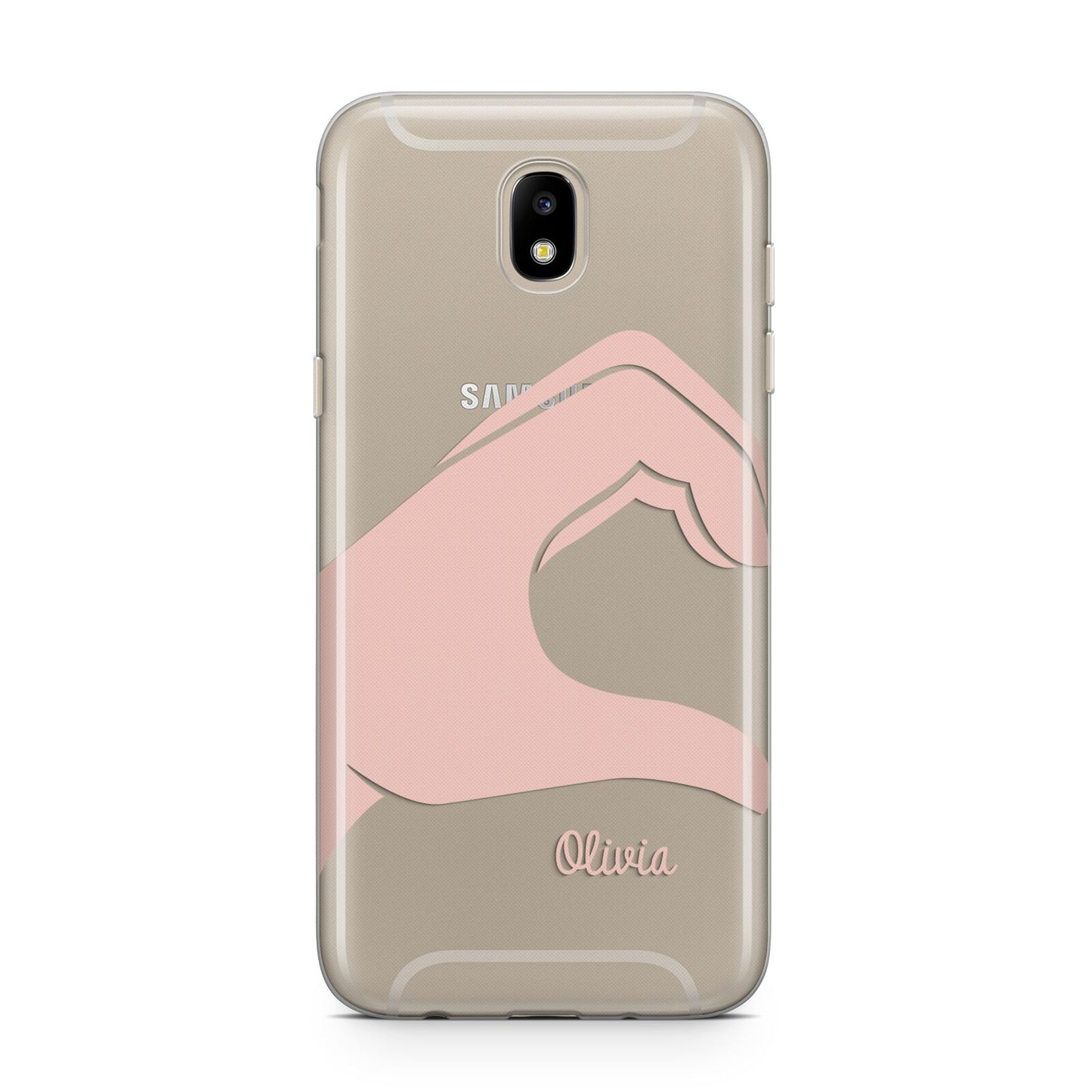 Left Hand in Half Heart with Name Samsung J5 2017 Case