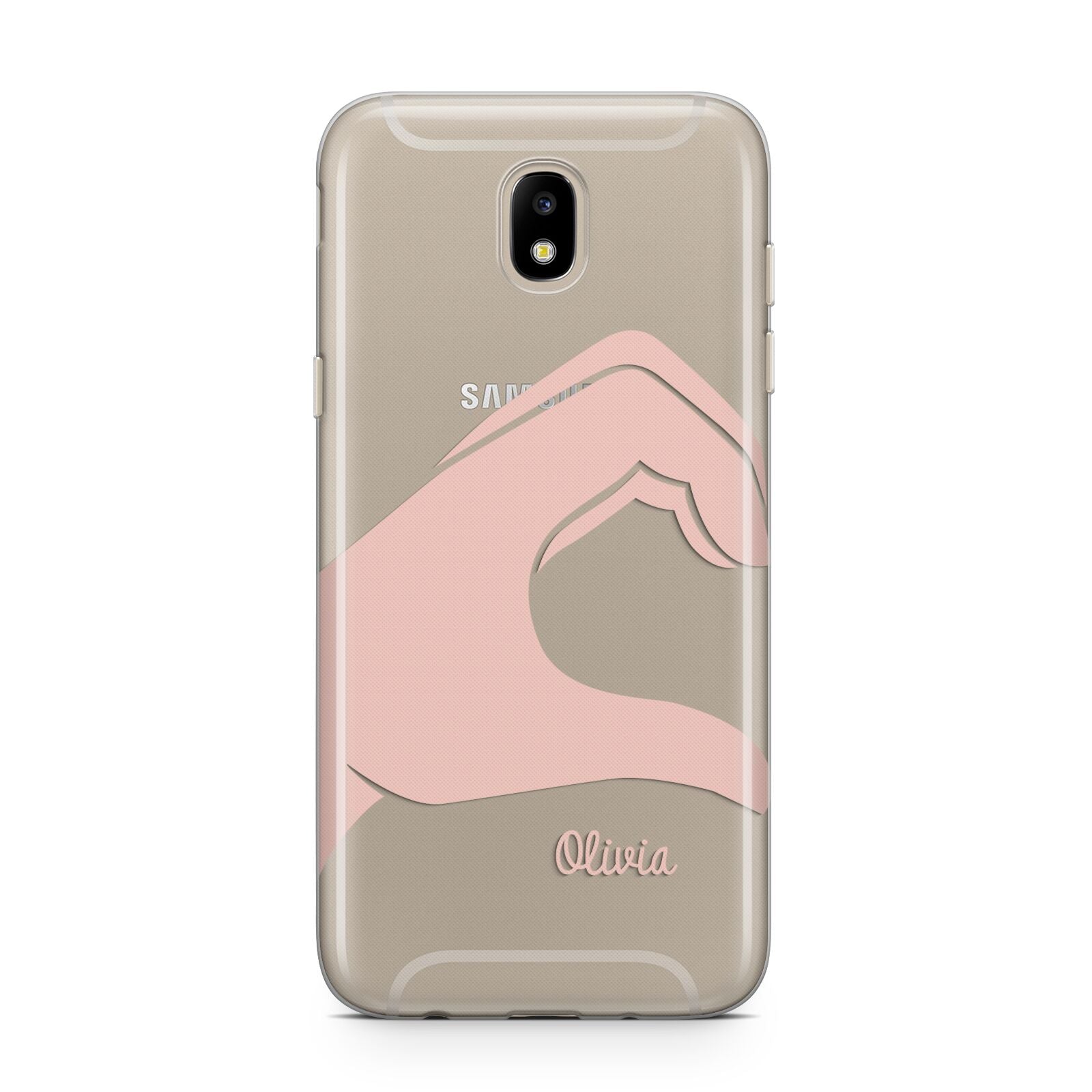 Left Hand in Half Heart with Name Samsung J5 2017 Case