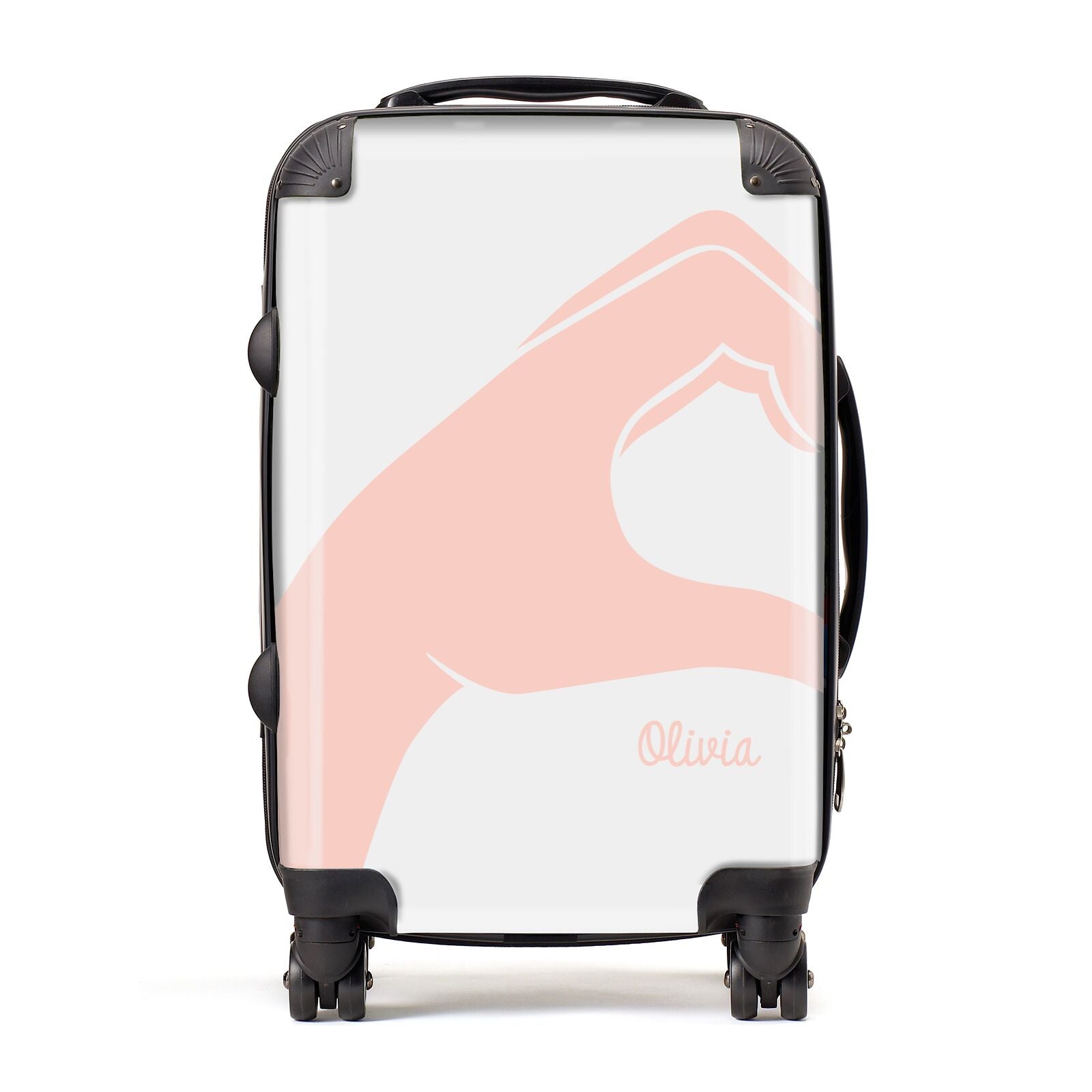 Left Hand in Half Heart with Name Suitcase