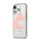 Left Hand in Half Heart with Name iPhone 14 Pro Clear Tough Case Silver Angled Image