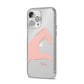 Left Hand in Half Heart with Name iPhone 14 Pro Max Clear Tough Case Silver Angled Image