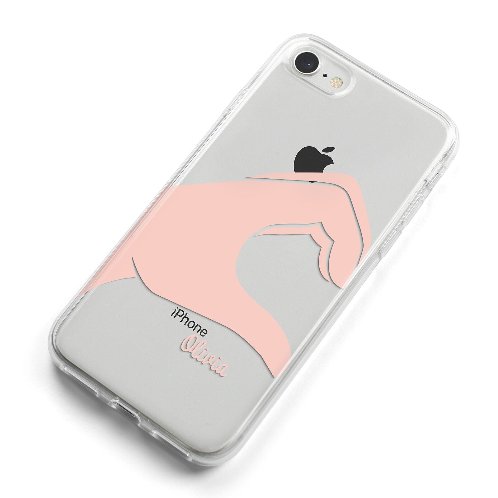 Left Hand in Half Heart with Name iPhone 8 Bumper Case on Silver iPhone Alternative Image