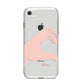 Left Hand in Half Heart with Name iPhone 8 Bumper Case on Silver iPhone