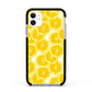Lemon Fruit Slices Apple iPhone 11 in White with Black Impact Case