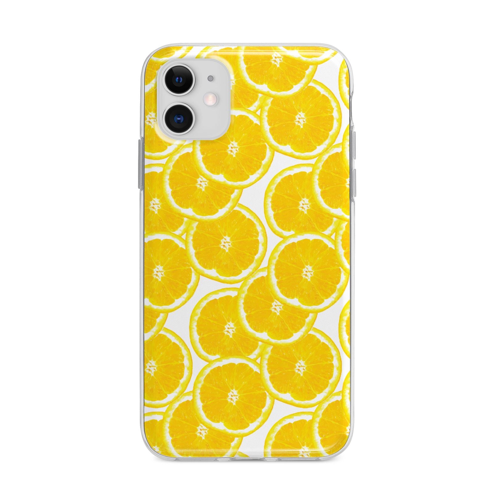 Lemon Fruit Slices Apple iPhone 11 in White with Bumper Case