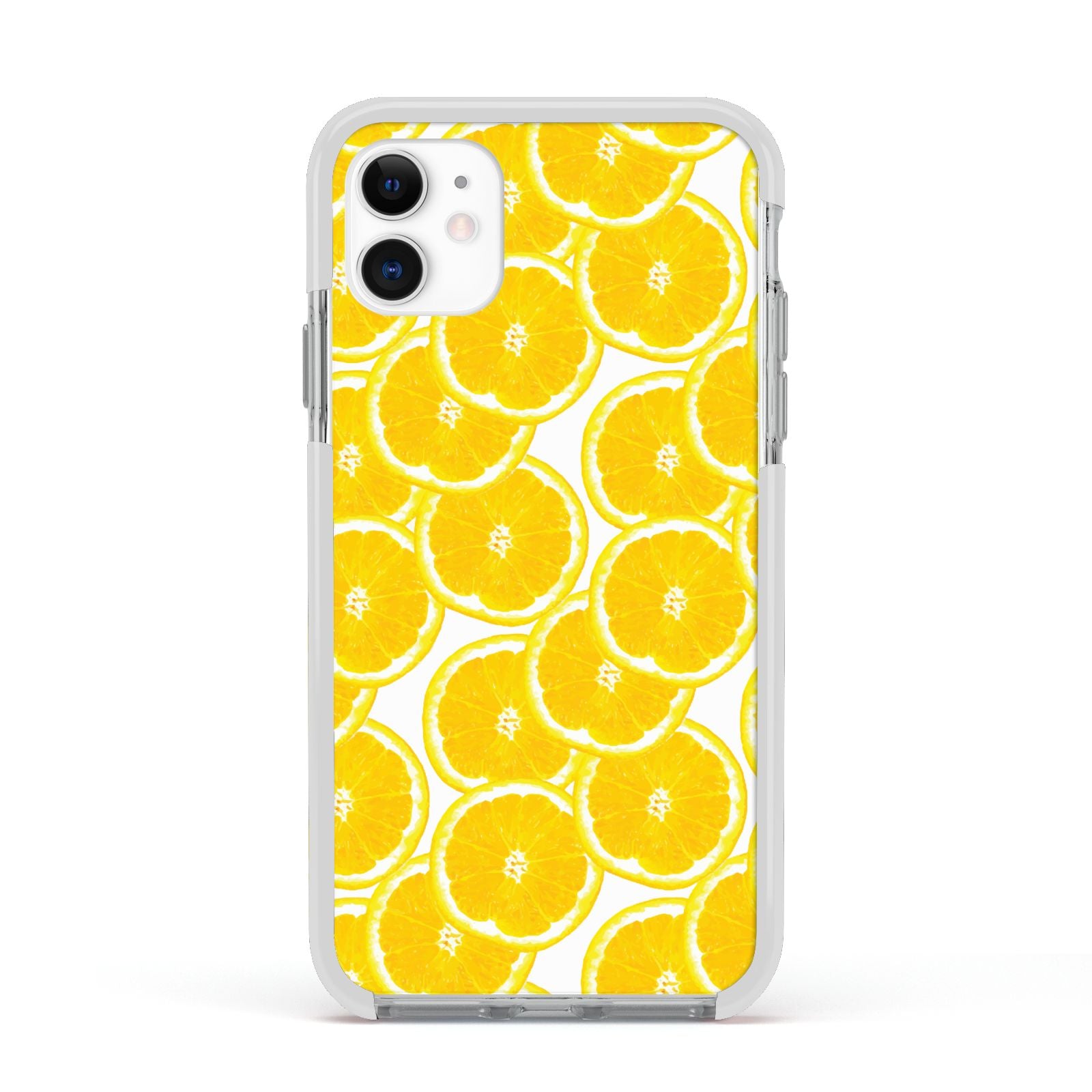 Lemon Fruit Slices Apple iPhone 11 in White with White Impact Case