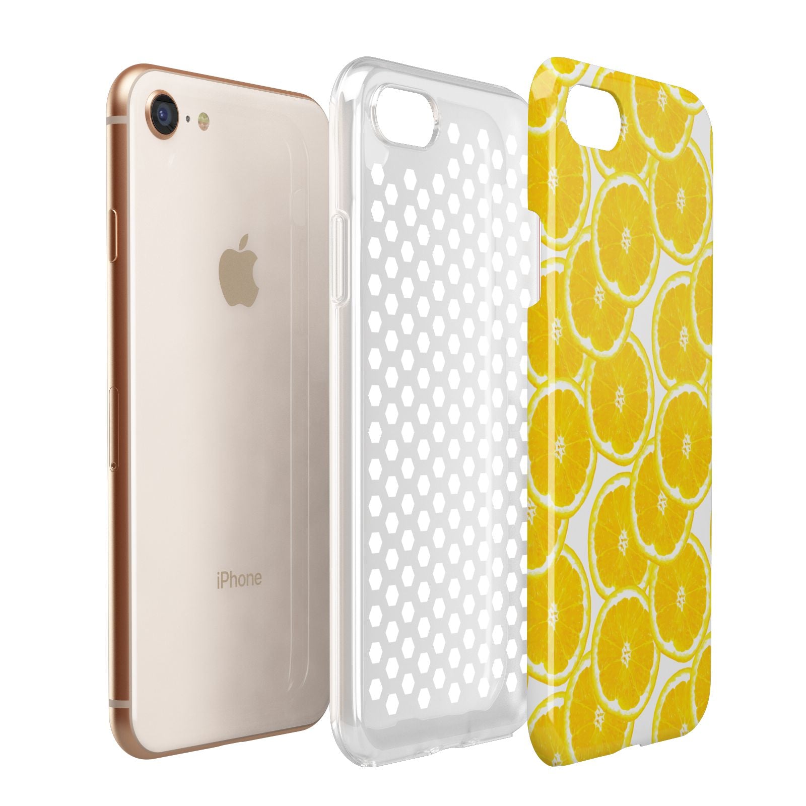 Lemon Fruit Slices Apple iPhone 7 8 3D Tough Case Expanded View