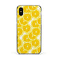 Lemon Fruit Slices Apple iPhone Xs Impact Case Black Edge on Black Phone