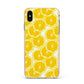 Lemon Fruit Slices Apple iPhone Xs Max Impact Case Pink Edge on Silver Phone