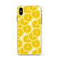 Lemon Fruit Slices Apple iPhone Xs Max Impact Case White Edge on Gold Phone