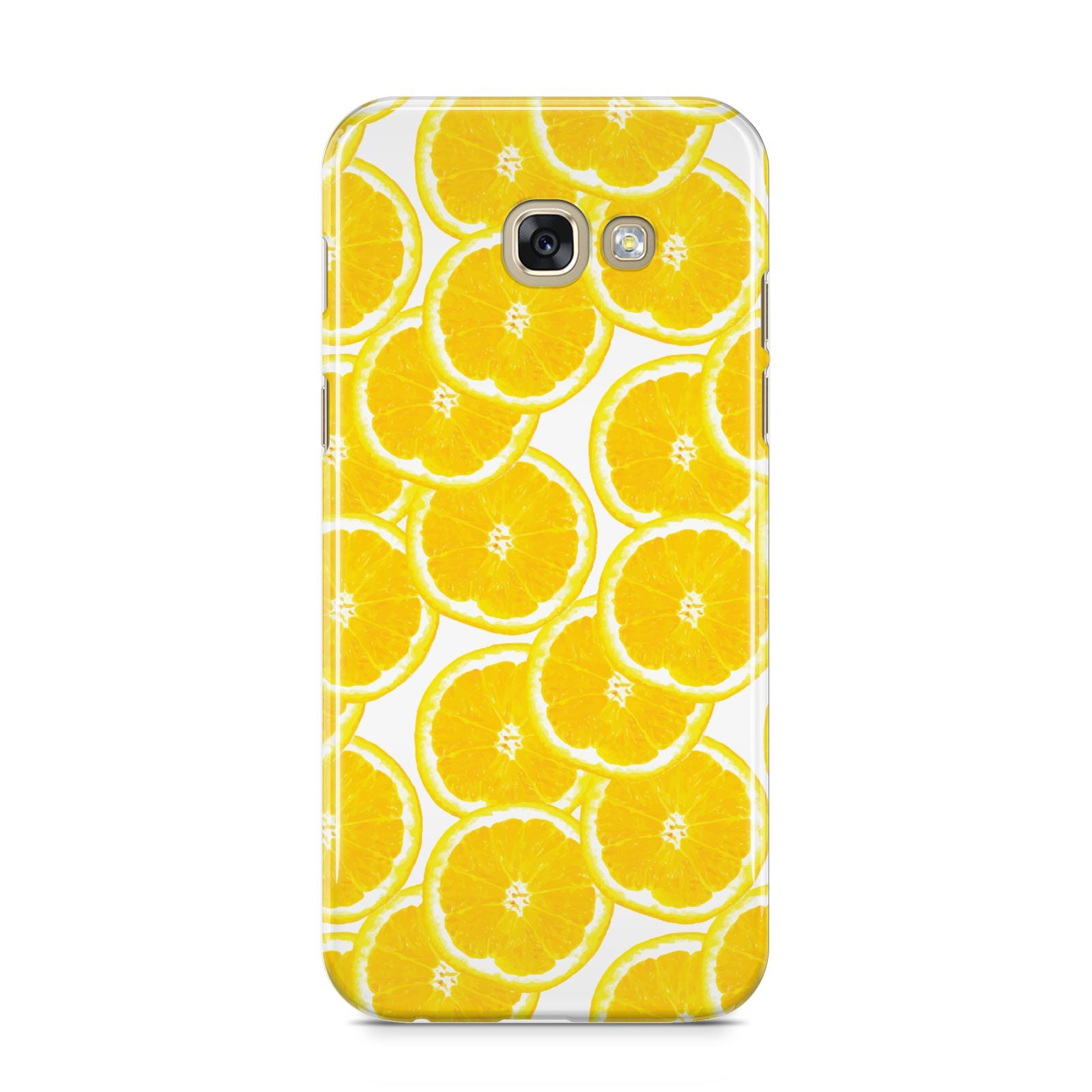 Lemon Fruit Slices Samsung Galaxy A5 2017 Case on gold phone