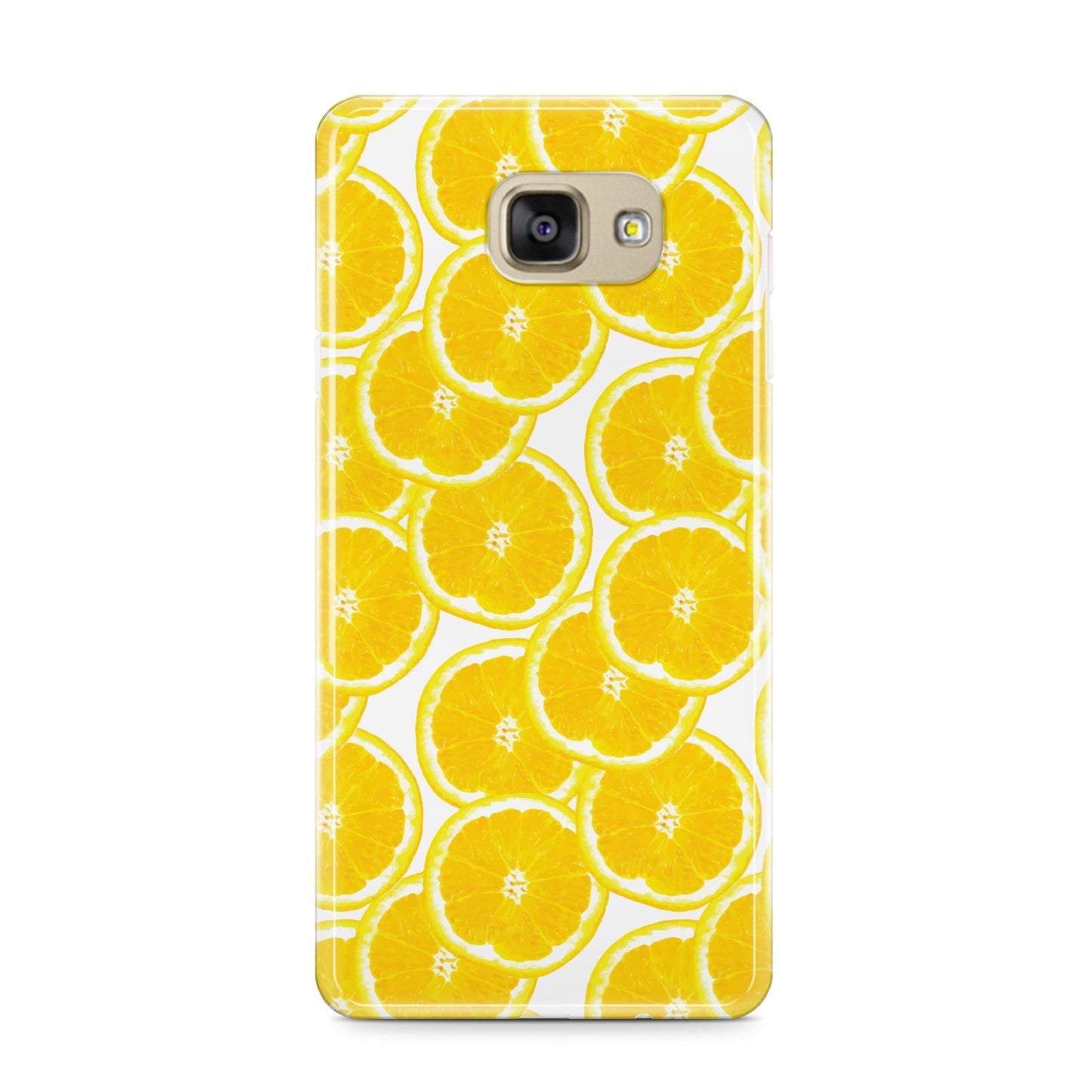 Lemon Fruit Slices Samsung Galaxy A9 2016 Case on gold phone