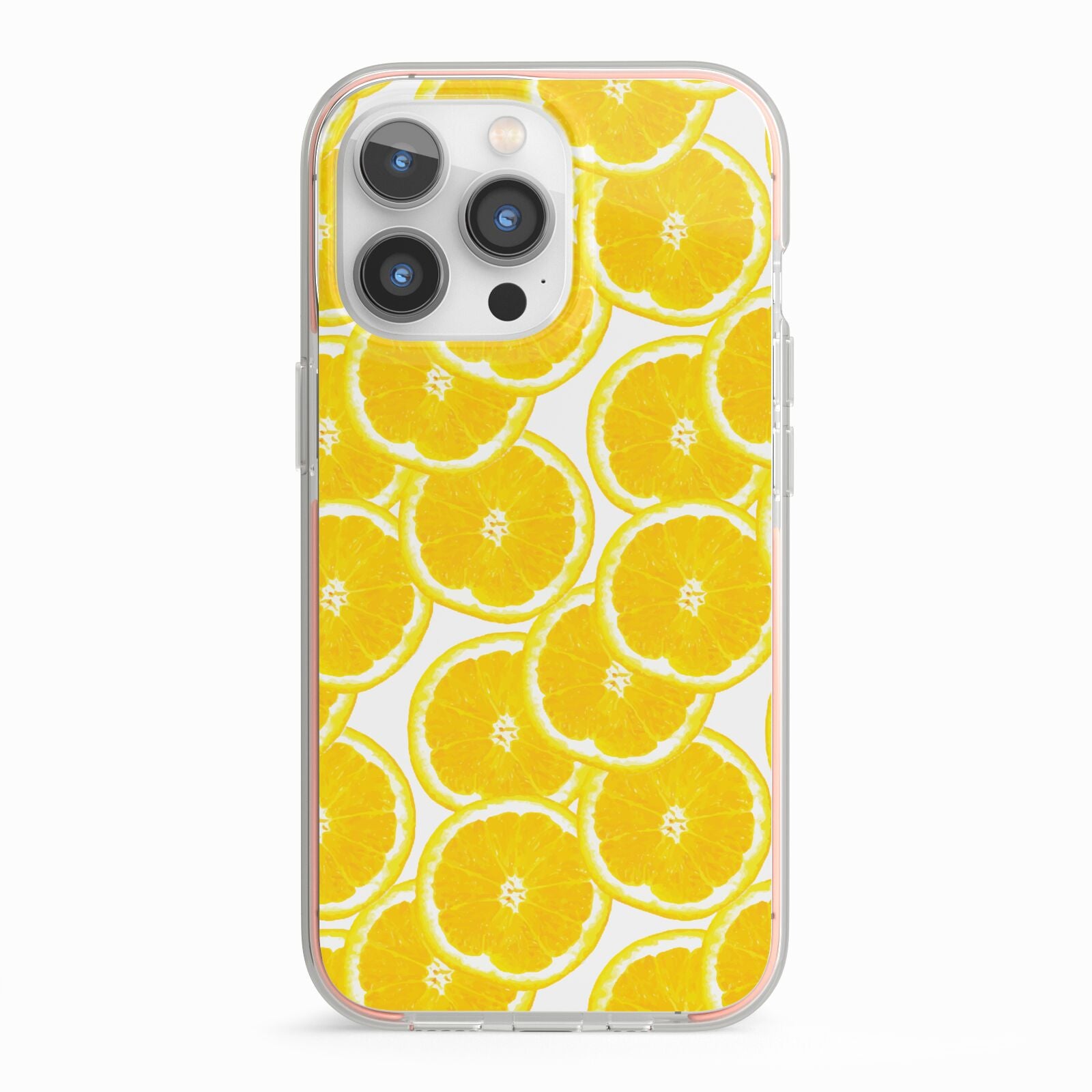 Lemon Fruit Slices iPhone 13 Pro TPU Impact Case with Pink Edges