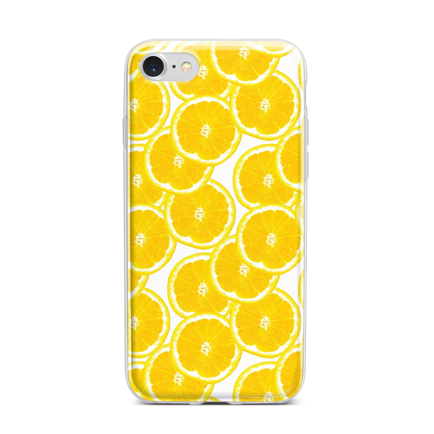 Lemon Fruit Slices iPhone 7 Bumper Case on Silver iPhone