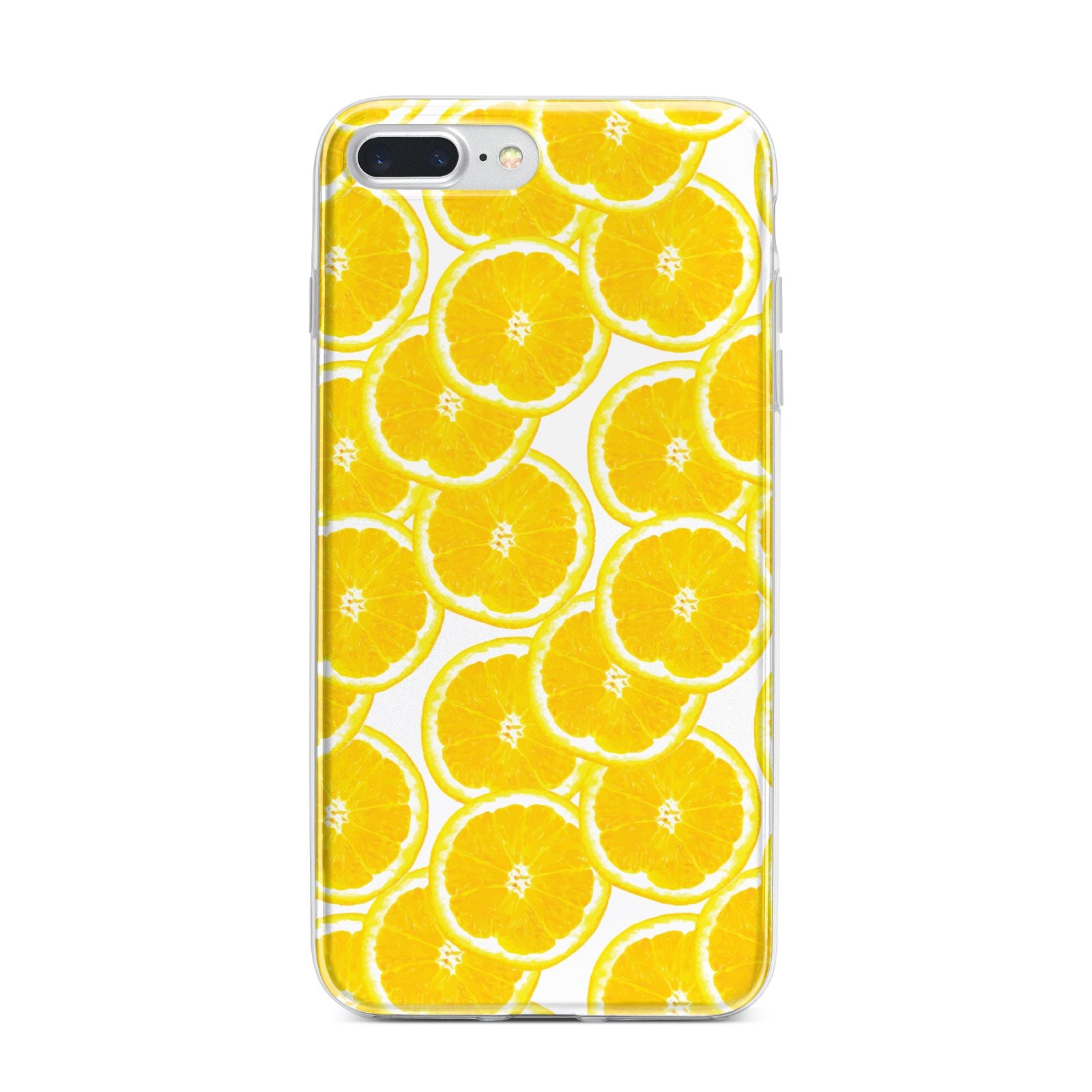 Lemon Fruit Slices iPhone 7 Plus Bumper Case on Silver iPhone