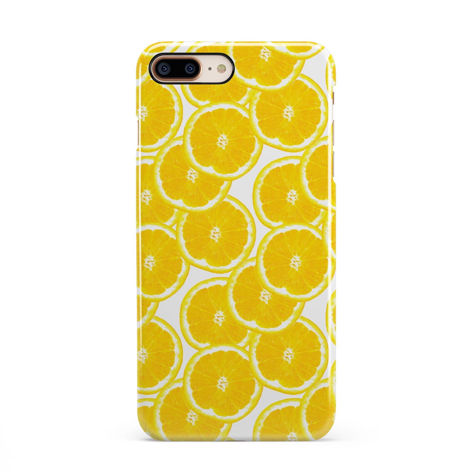 Lemon Fruit Slices iPhone 8 Plus 3D Snap Case on Gold Phone
