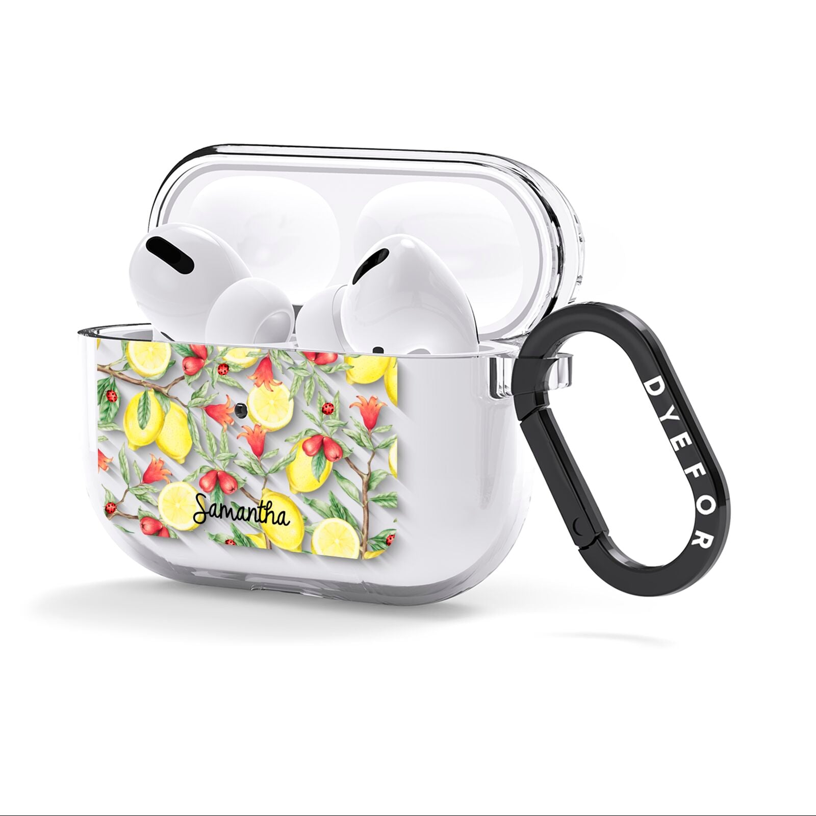 Lemon Tree with Name AirPods Clear Case 3rd Gen Side Image