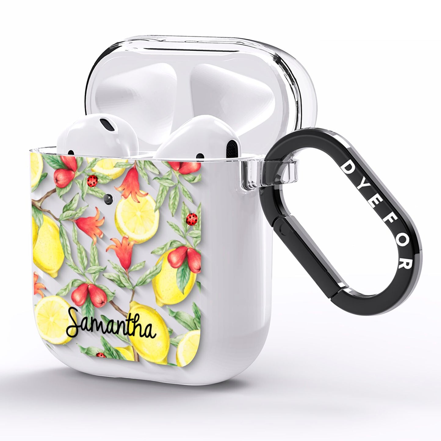 Lemon Tree with Name AirPods Clear Case Side Image