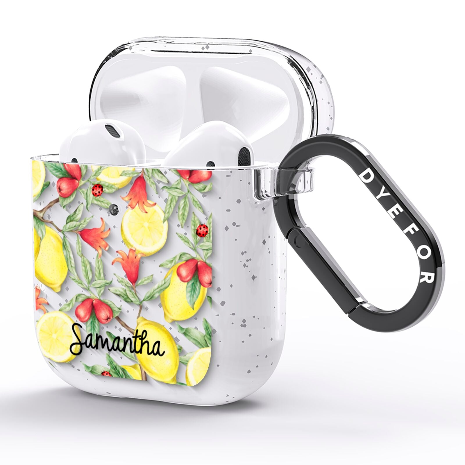 Lemon Tree with Name AirPods Glitter Case Side Image