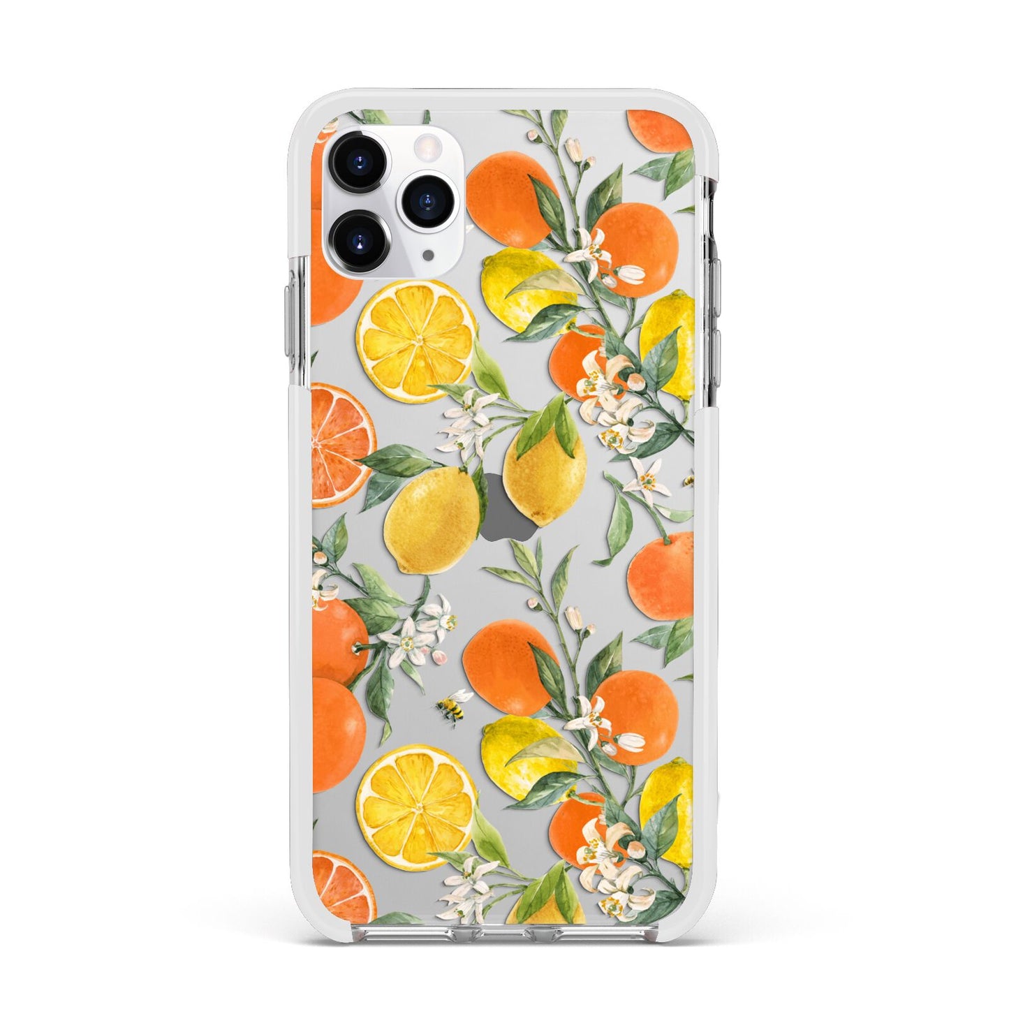 Lemons and Oranges Apple iPhone 11 Pro Max in Silver with White Impact Case