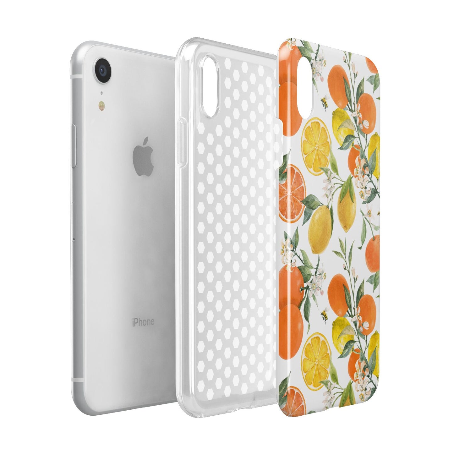 Lemons and Oranges Apple iPhone XR White 3D Tough Case Expanded view