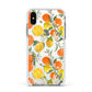 Lemons and Oranges Apple iPhone Xs Impact Case White Edge on Silver Phone