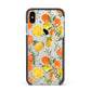 Lemons and Oranges Apple iPhone Xs Max Impact Case Black Edge on Silver Phone