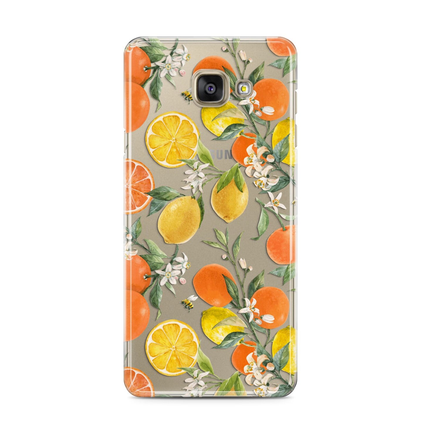 Lemons and Oranges Samsung Galaxy A3 2016 Case on gold phone