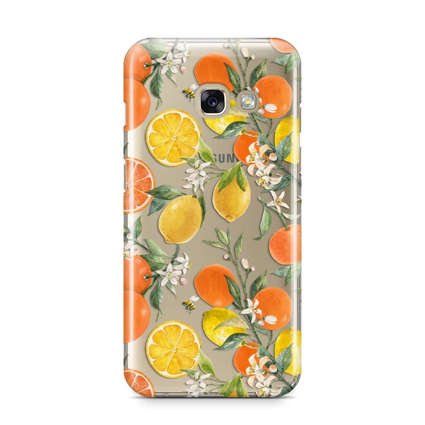 Lemons and Oranges Samsung Galaxy A3 2017 Case on gold phone