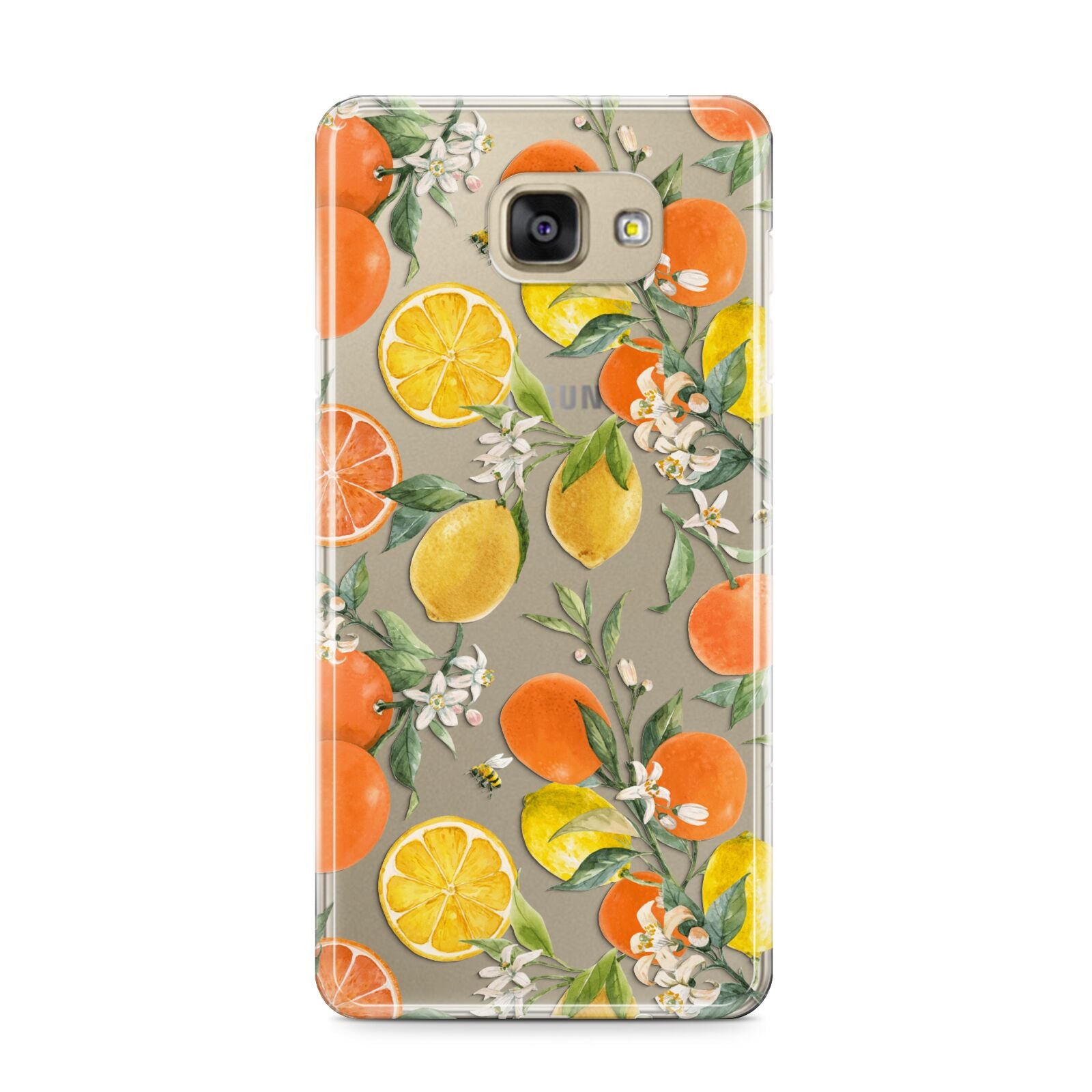 Lemons and Oranges Samsung Galaxy A9 2016 Case on gold phone