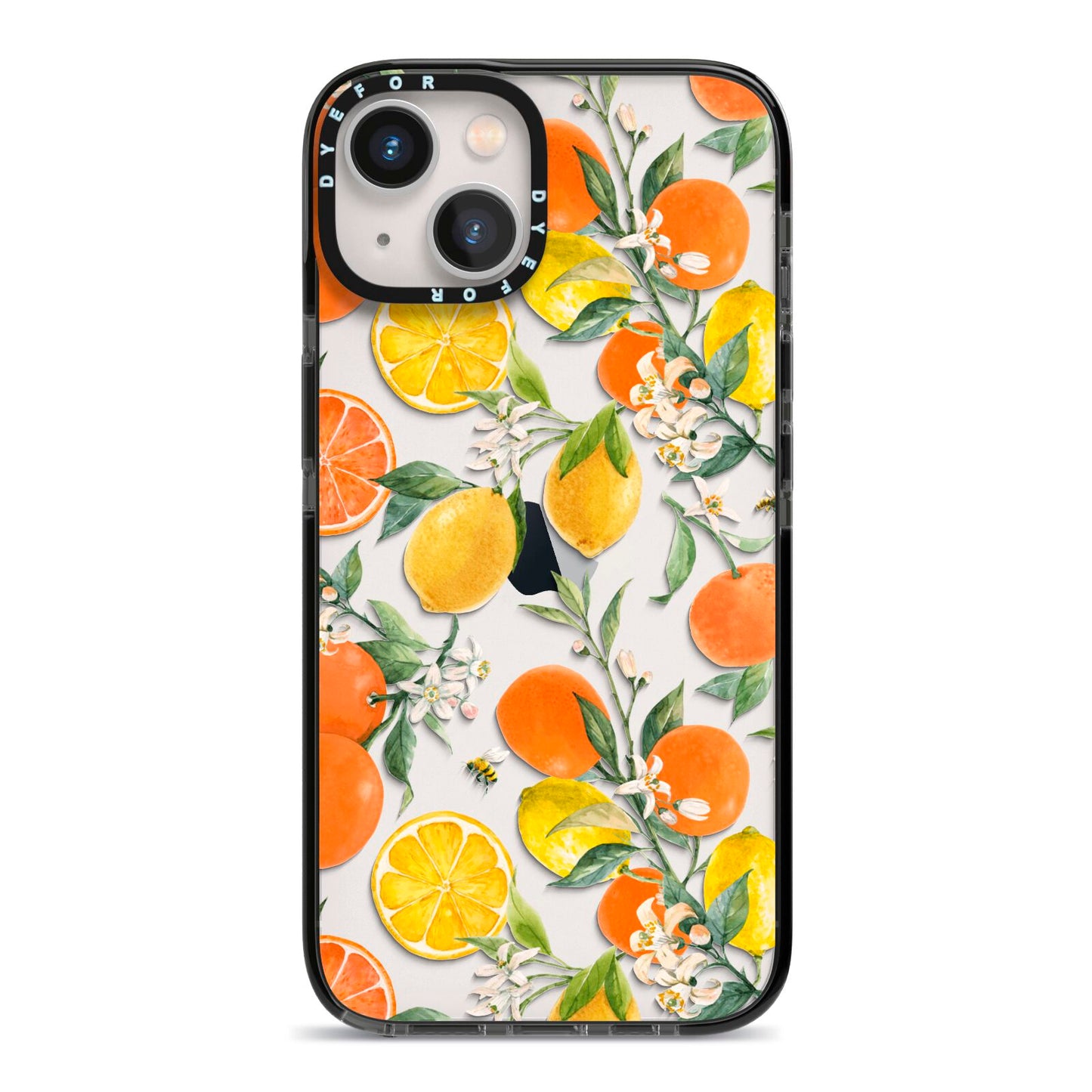 Lemons and Oranges iPhone 13 Black Impact Case on Silver phone