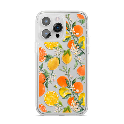 Lemons and Oranges iPhone 14 Pro Max Clear Tough Case Silver