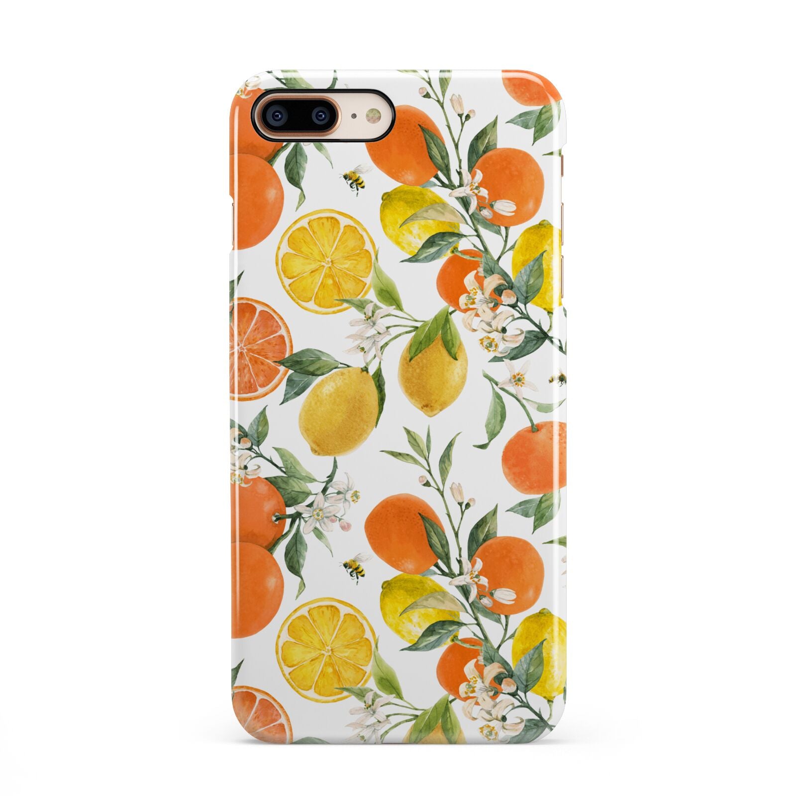 Lemons and Oranges iPhone 8 Plus 3D Snap Case on Gold Phone