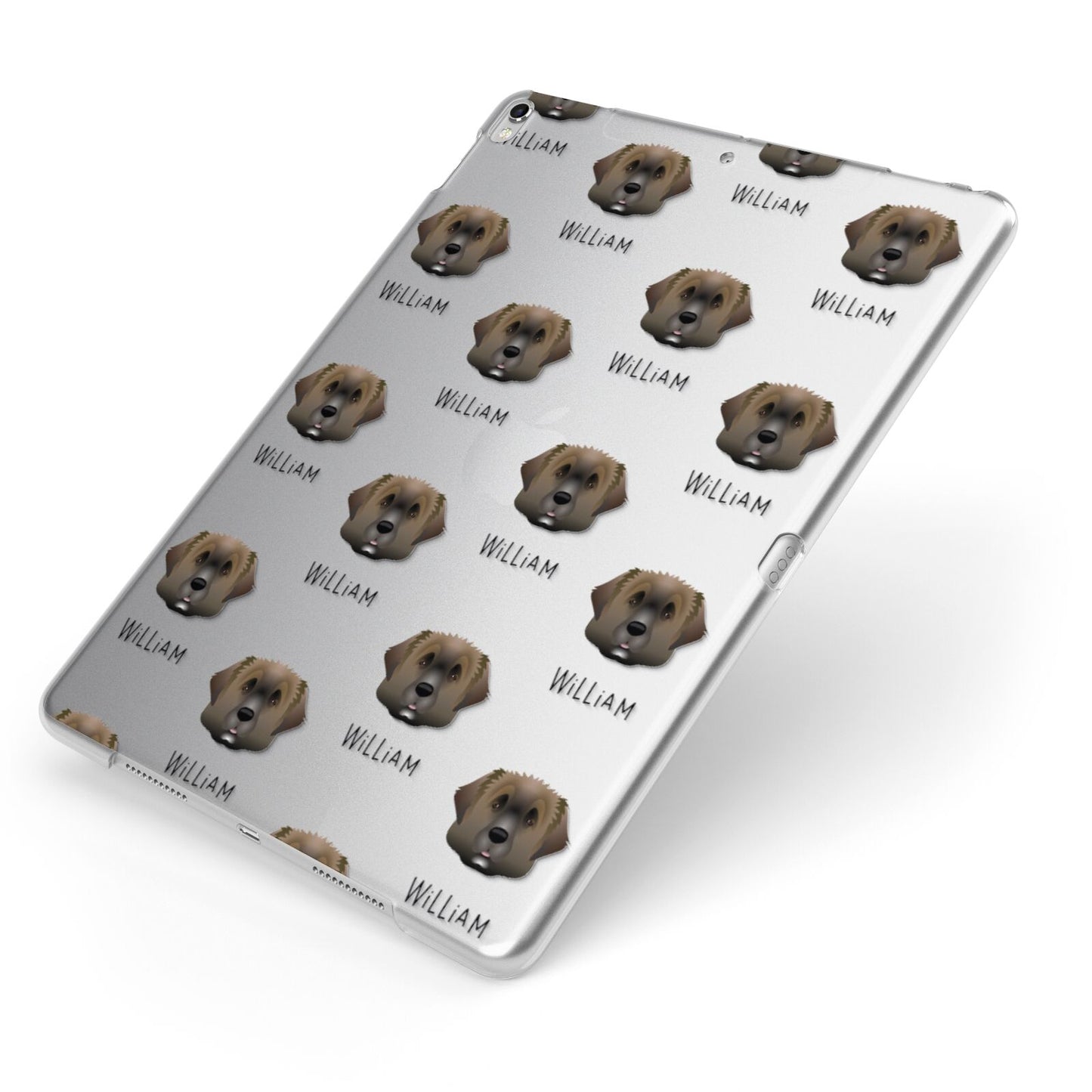 Leonberger Icon with Name Apple iPad Case on Silver iPad Side View
