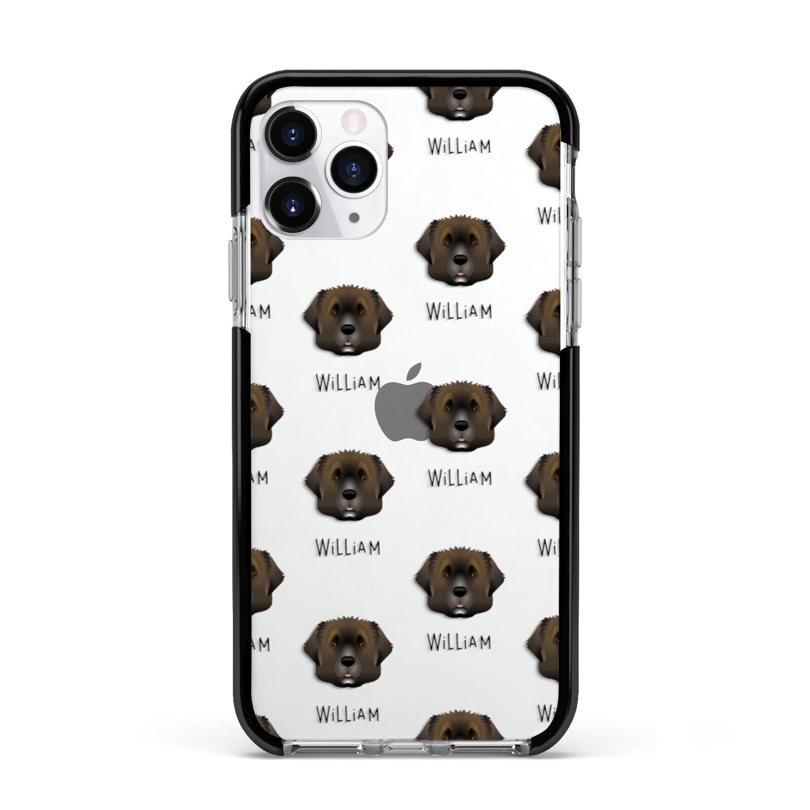 Leonberger Icon with Name Apple iPhone 11 Pro in Silver with Black Impact Case
